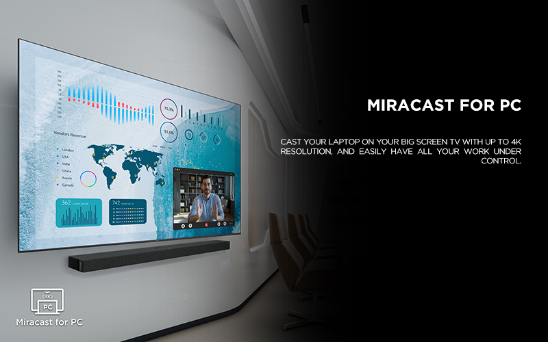 miracast for pc - Cast your laptop on your big screen TV with up to 4K resolution, and easily have all your work under control.
